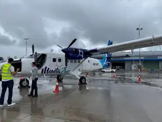 A Manta Air aircraft at Velana International Airport.