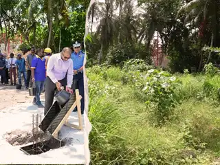 Construction of the police station in HDh. Naivaadhoo has come to a complete standstill since the foundation stone was laid in August last year. The project site has since become overgrown with dense vegetation, effectively turning into a jungle.