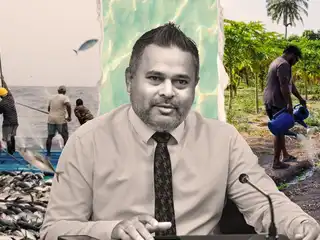 Minister of Fisheries, Agriculture and Ocean Resources Ahmed Shiyam has been evading responsibility instead of actually fixing the issues, using international conflicts as convenient scapegoats. | RaajjeMV Graphics