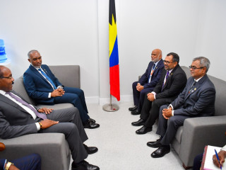 President Muizzu met Prime Minister of Antigua and Barbuda Gaston Browne as part of his ongoing trip