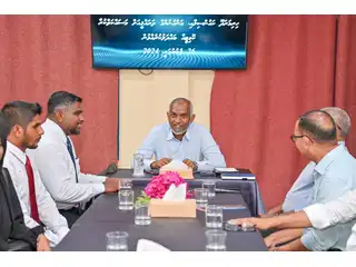 During President Muizzu's meeting with HDh. Hirimaradhoo Council and ATSC Committee members.