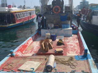'Irualimas' boat where the suspects are caught in possession of 61kgs of illicit substances