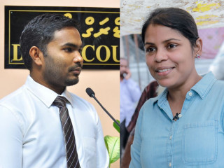 ޖޭއެސްސީއިން ރައީސަށް ލަފާ އެރުއްވިއިރު \"ހައިލީ ރެކޮމެންޑް\" ކުރި ދިޔާނާ ސައީދު(ކ) އަދި މަހާޒު އަލީ ޒާހިރު.