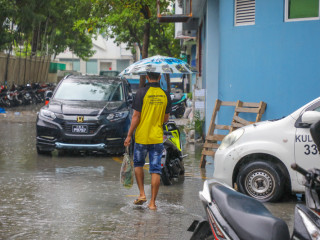 The capital city of Maldives experiences flooding due to heavy showers