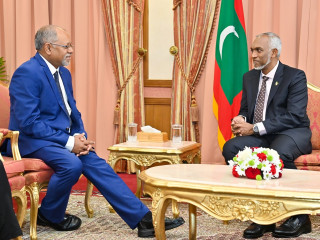The Vice President of the Republic of Seychelles Ahmed Afif and President Dr. Mohamed Muizzu