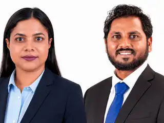 Mohamed Mihad, Executive Director of the Board of Directors of Maldives Airports Company Limited (MACL), and Board Member Sahar Waheed.