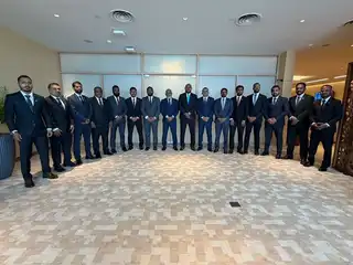 The People's National Congress (PNC) parliamentary group delegation arrives in Pakistan.