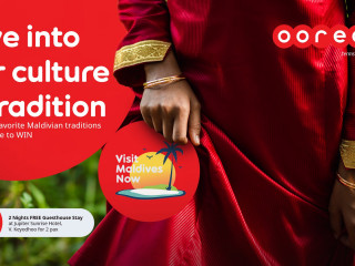 Ooredoo Maldives 'Visit Maldives Now' campaign poster