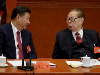 Former Chinese President Jiang Zemin and current President  Xi Jinping