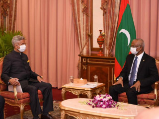 India's External Affairs Minister Dr. S Jaishankar with President Ibrahim Mohamed Solih