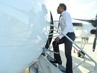 The Vice President departs on an official trip to Kulhudhuffushi City and H.Dh. Nolhivaram Island