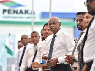 President Solih inaugurated the new powerhouse in Veyvah island as part of his ongoing tour of five islands in Meemu atoll, on Sunday