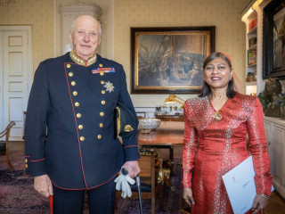 The credential ceremony was held at the Royal Palace in Oslo on Thursday