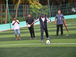 President Solih inaugurated the completed infrastructure projects in Hithadhoo on Tuesday