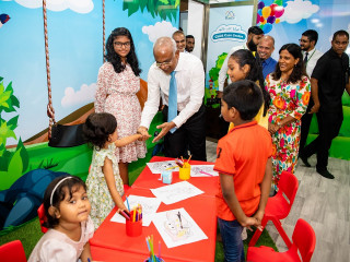 President Ibrahim Mohamed Solih and First Lady Fazna Ahmed visited the STELCO Child Care Centre
