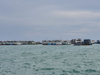 ހުޅުމާލޭ ފަޅުގައި އަޅާފައިވާ މަސް ބޯޓުތަކެއް