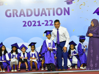 VP Naseem attended the graduation ceremony for 2021–2022 of Kangaroo Kids International Preschool held at Dharubaaruge on Sunday