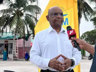 MDP President Abdulla Shahid gives an interview to RaajjeTV. | RaajjeMV