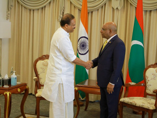 Minister of State for External Affairs of India, V. Muraleedharan has called on Minister of Foreign Affairs, Abdulla Shahid