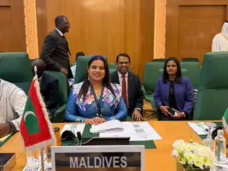 Maldivian Foreign Minister Iruthisham Adam participates in the Extraordinary Meeting of Foreign Ministers of the OIC held in Jeddah, Saudi Arabia.
