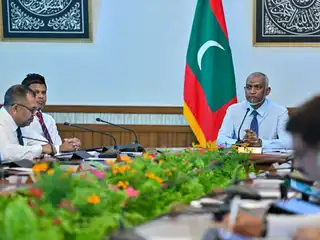 President Muizzu and his cabinet ministers participate in a cabinet meeting