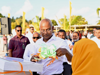 President Solih in Shaviyani atoll for re-election campaign