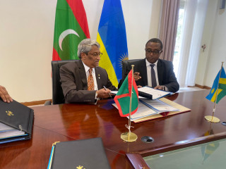 Minister of State for Foreign Affairs, Ahmed Khaleel and the Minister of Foreign Affairs and International Cooperation of Rwanda, Vincent Biruta held the discussions
