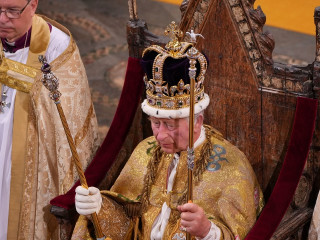 King Charles III was anointed and crowned on Saturday in Britain's biggest ceremonial event for seven decades