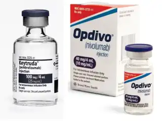 The injection branded as 'Opdivo', with the generic name 'Nivolumab'.