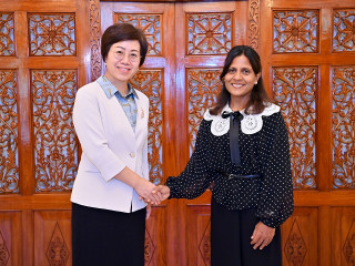 Ambassador of China to the Maldives, Wang Lixin,  paid a courtesy call on First Lady Fazna Ahmed