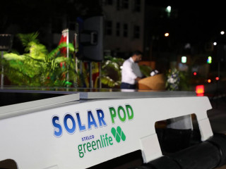 The Green Life Solar Pod system is capable of producing renewable energy through world-class solar panels