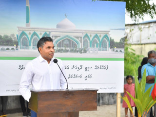 Vice President breaks ground on a mosque project in Fuvahmulah City