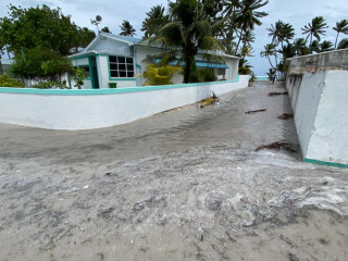 Hoarafushi island experiences swell wave surges due to severe weather conditions