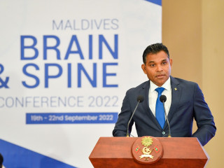 Vice President Faisal Naseem at the opening ceremony of the fourth Maldives Brain and Spine Conference 2022