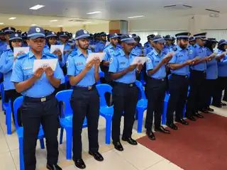 Oath-taking ceremony held for newly recruited officers of the Maldives Police Service.