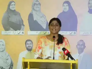 އެމްޑީޕީގެ ކުރީގެ ޗެއަރޕަރސަން މާރިޔާ މާފުށީ ޖަލްސާގައި ވާހަކަދައްކަވަނީ.