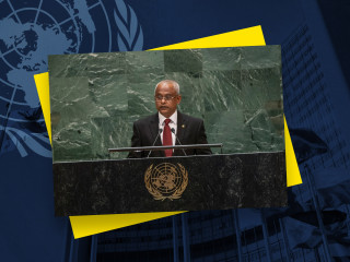 President Ibrahim Mohamed Solih at the 76th session of UN General Assembly