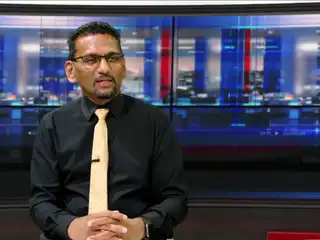 Former MDP President Dr. Ibrahim Didi speaking during an appearance on Raajje TV’s "Fala Surukhee" program.