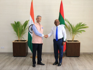 The Minister of External Affairs of India, Dr. S. Jaishankar and Minister of Foreign Affairs Abdulla Shahid 