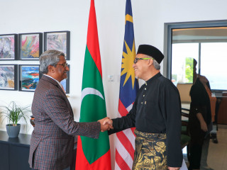 Non-Resident High Commissioner of Malaysia Badli Hisham bin Adam and Minister of State for Foreign Affairs, Ahmed Khaleel