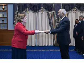 Non-Resident High Commissioner of Canada to the Maldives, Her Excellency Isabelle Marie Catherine Martin presents her credentials to President Dr. Mohamed Muizzu on 23 July 2026.
