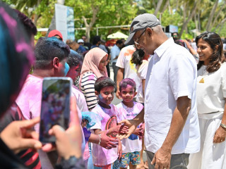 The President and First Lady celebrated Eid al-Fitr in K. Maafushi Island this year