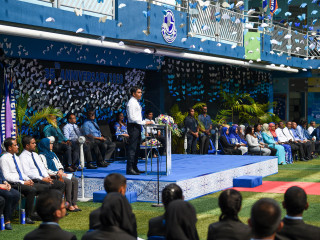 Vice President Faisal Naseem at the event held to mark the 35th anniversary of Jamaluddin School