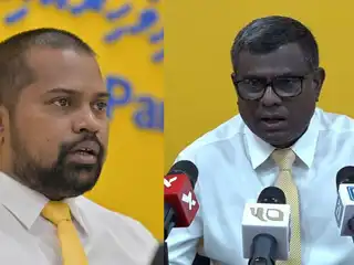 Ibrahim Waheed, the Deputy Chairperson (Administrative) of the MDP, and Ahmed Mauroof, the party's Legal Director. | MDP
