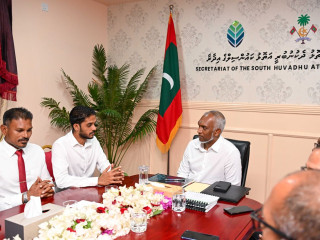 The president met members of South Huvadhu Atoll Council and WDC on Tuesday