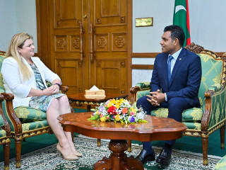 The United Nations Resident Coordinator to the Maldives, Catherine Haswell, paid a courtesy call on Vice President Faisal Naseem
