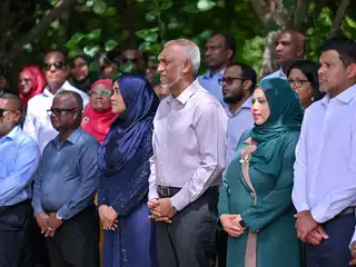President Dr. Mohamed Muizzu, First Lady Sajidha Mohamed, and several senior government figures