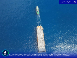 HA. Dhidhdhoo harbor extension, jetty construction project well underway
