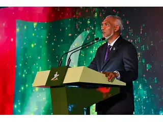 އެމް.އެން.ޑީ.އެފް. އެއަރ ކޯރ އިފްތިތާޙް ކުރުމާއި، އަންމޭންޑް އޭރިއަލް ވެހިކަލް ސިފައިންގެ ޚިދުމަތަށް ތަޢާރުފް ކުރުމުގެ ރަސްމިއްޔާތުގައި ރައީސުލްޖުމްހޫރިއްޔާ ޑރ. މުހައްމަދު މުއިއްޒު ވާހަކަފުޅު ދައްކަވަނީ. 