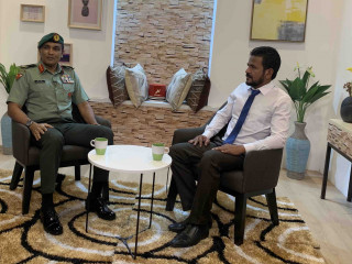 ފަށާއިރު ޕްރޮގުރާމަށް ފް އޮފް ޑިފެންސް ފޯސް މޭޖަރ ޖެނެރަލް އަބްދުﷲ ޝަމާލް އިންޓަވިއު ދެއްވަނީ